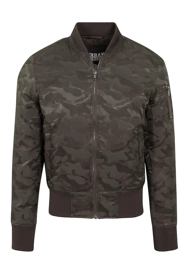 Jacheta bomber cu model camuflaj, Kaki
