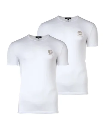 Set de tricouri de casa cu decolteu la baza gatului - 2 piese, Alb