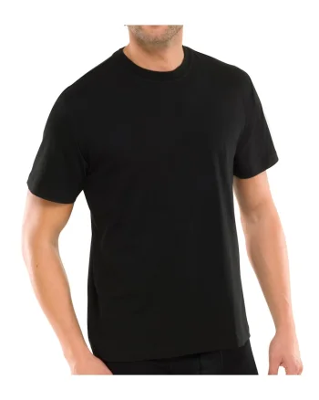 Set de tricouri cu decolteu la baza gatului - 2 piese, Negru