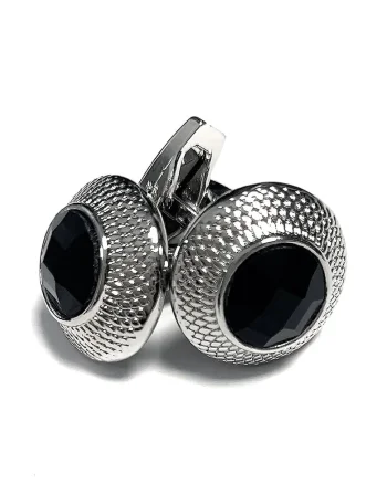 Butoni cu cristale zirconia, Argintiu inchis