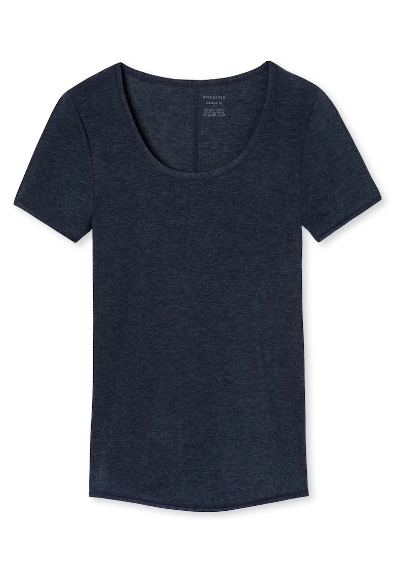 Tricou slim fit cu decolteu rotund, Albastru