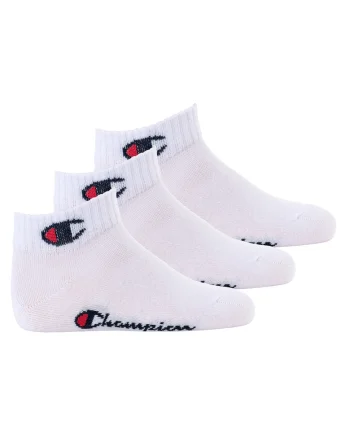 Set de sosete scurte cu logo - 3 perechi, Alb