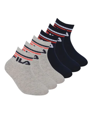 Set de sosete scurte cu logo - 6 perechi, Gri/Albastru