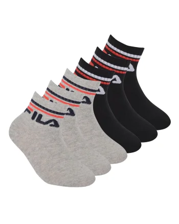 Set de sosete scurte cu logo - 6 perechi, Negru/Gri
