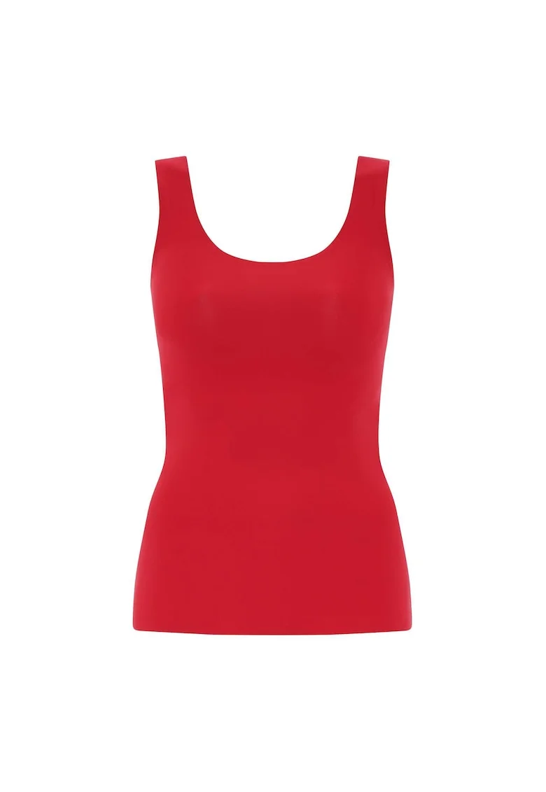 Top fara cusaturi cu decolteu amplu, Rosu