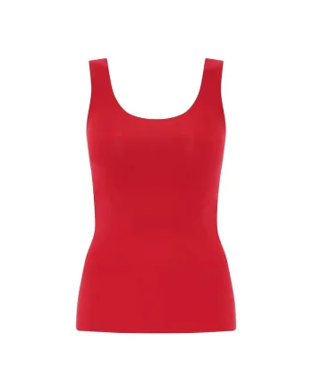 Top fara cusaturi cu decolteu amplu, Rosu