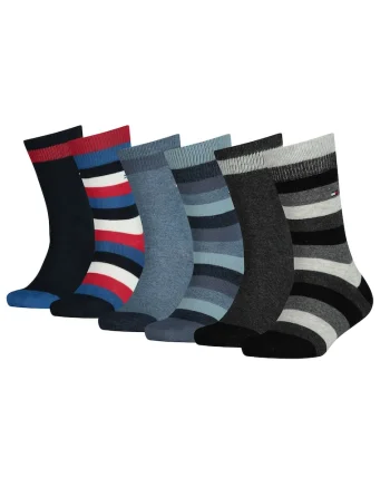 Set de sosete lungi - 6 perechi, Rosu/Negru/Albastru