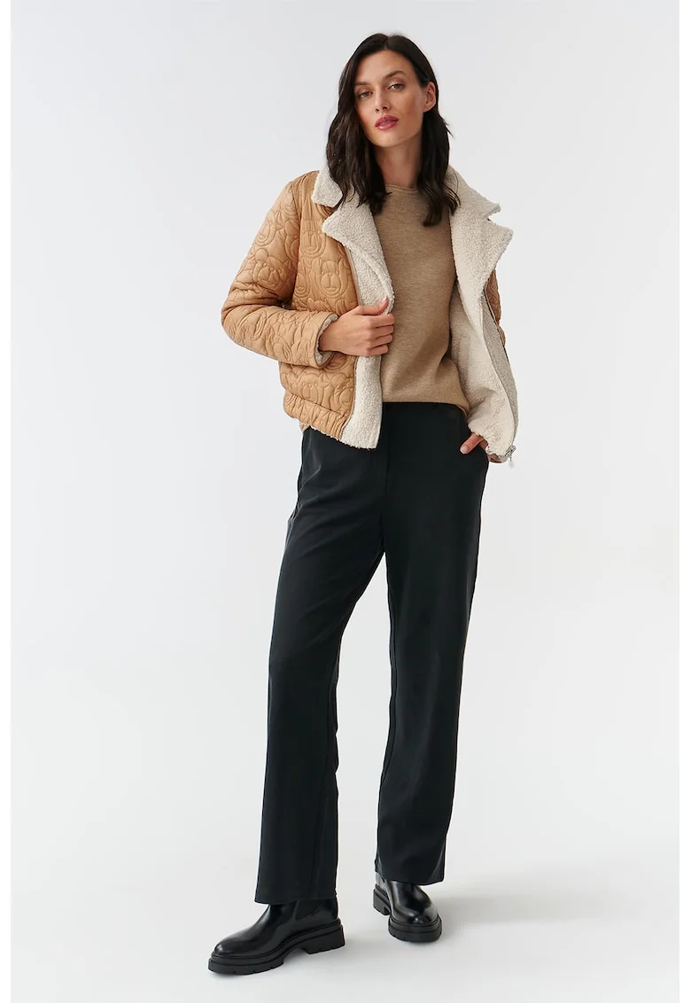 Jacheta reversibila din material teddy, Maro camel