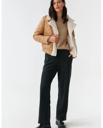 Jacheta reversibila din material teddy, Maro camel