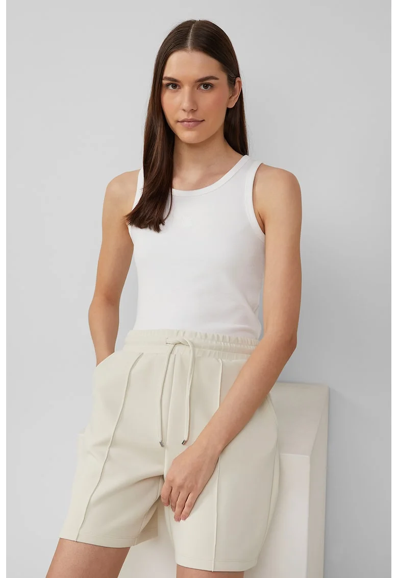Top slim-fit, Alb