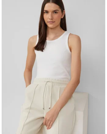 Top slim-fit, Alb