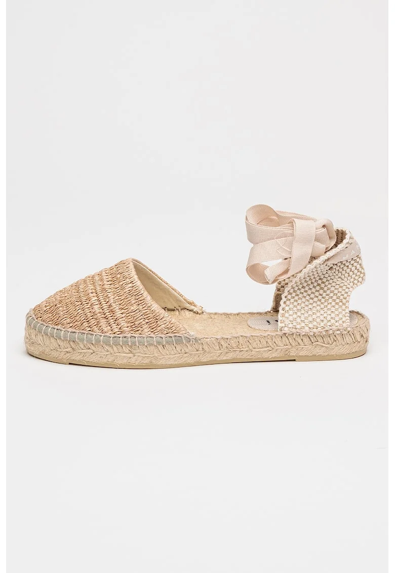 Espadrile cu snururi de ajustare Valenciana, Bej/Maro nisip