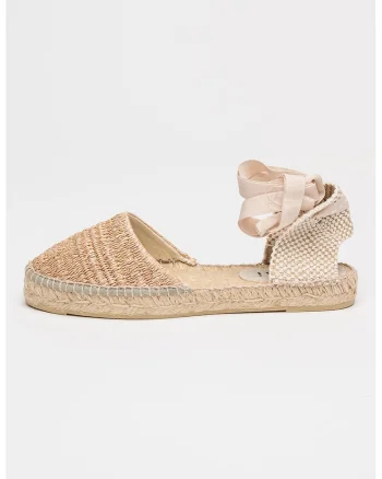 Espadrile cu snururi de ajustare Valenciana, Bej/Maro nisip