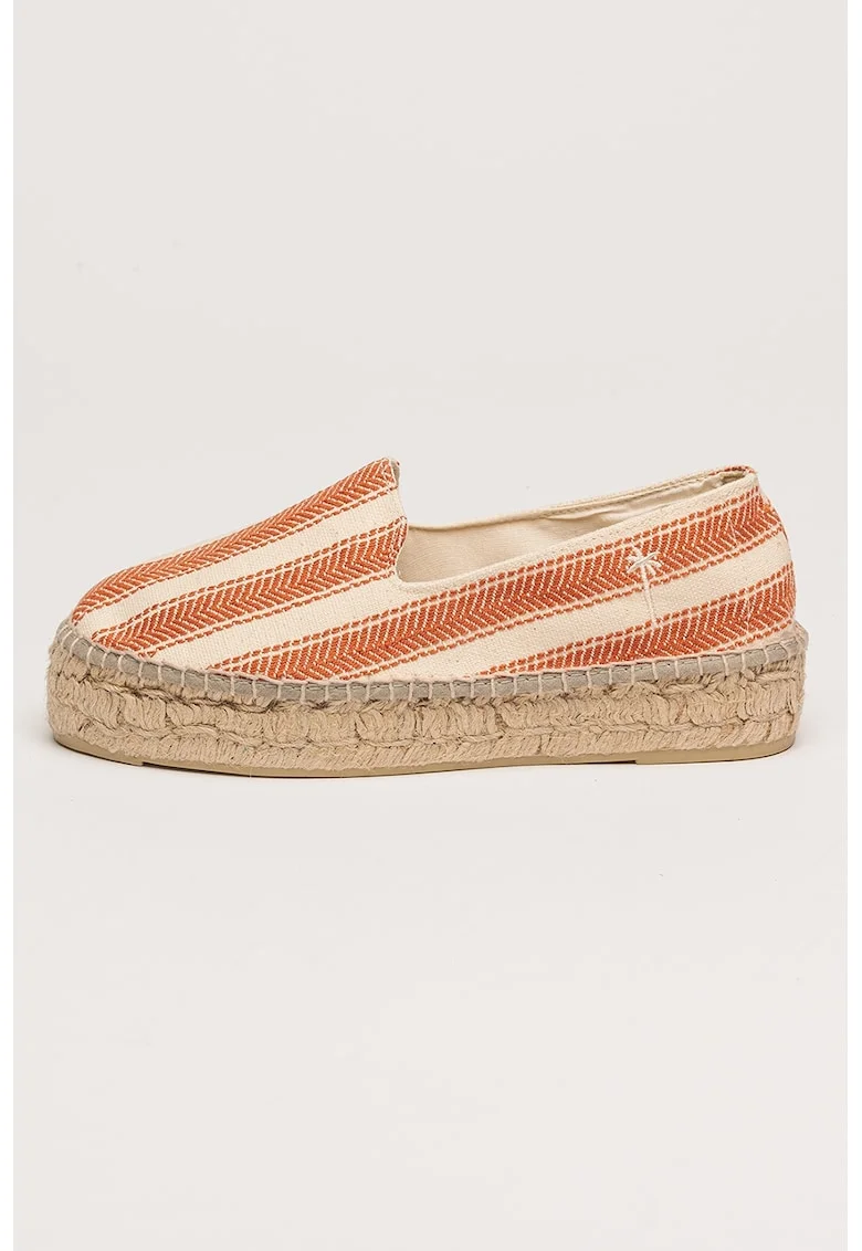 Espadrile din material textil Portofino, Alb fildes/Bej/Caramiziu