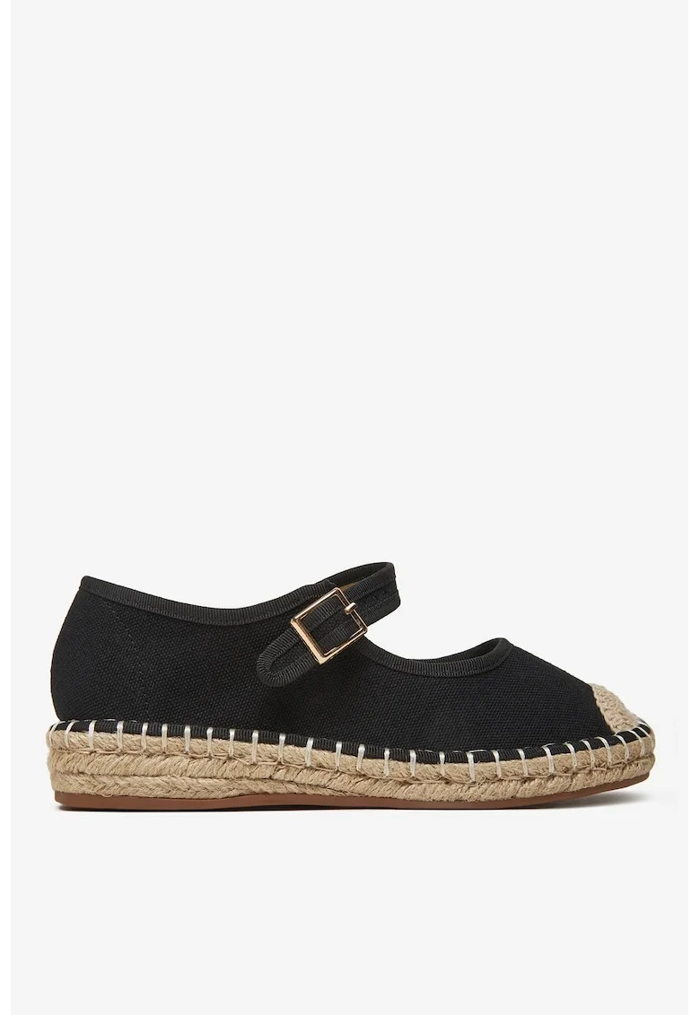 Espadrile Textil Negru, Negru