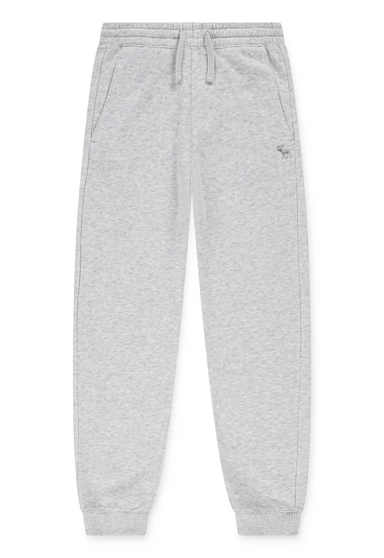 Pantaloni de trening cu talie elastica si ajustabila, Gri melange