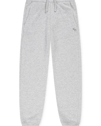 Pantaloni de trening cu talie elastica si ajustabila, Gri melange