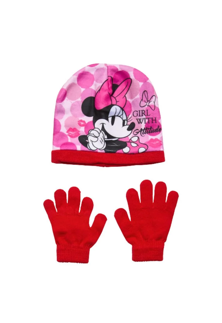 Set caciula si manusi  Dots 8764, Rosu