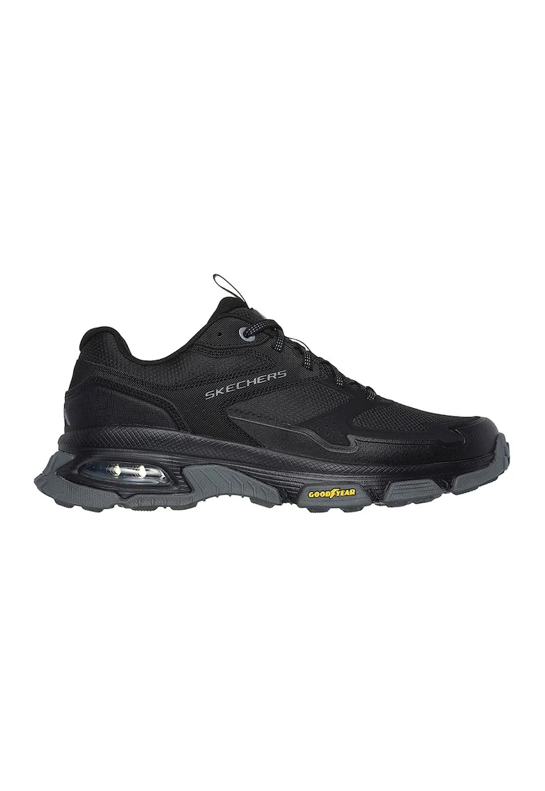 Pantofi de plasa cu garnituri de piele ecologica pentru drumetii Sleek Envoy, Negru