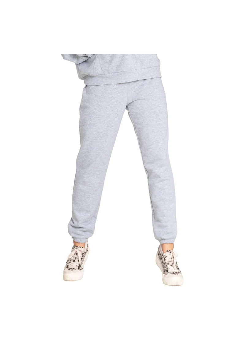 Pantaloni sport dama M1056,  Bumbac, Gri,