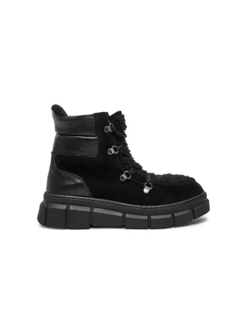 Pantofi sport dama,  73548, Piele naturala, Negru, Negru