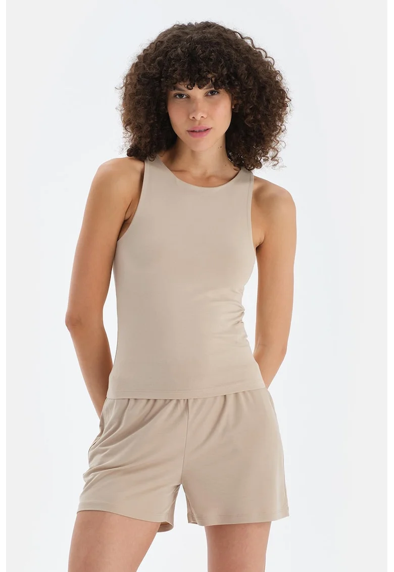 Top slim fit, Bej deschis