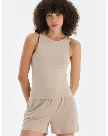 Top slim fit, Bej deschis