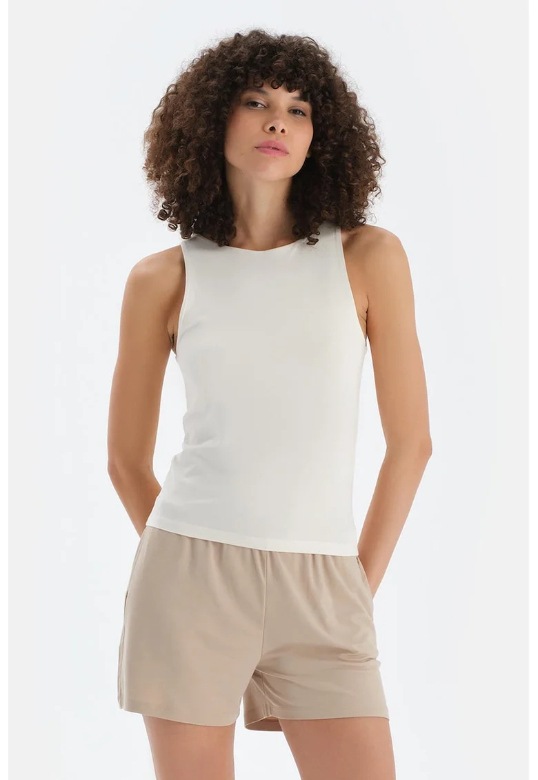 Top slim fit, Alb