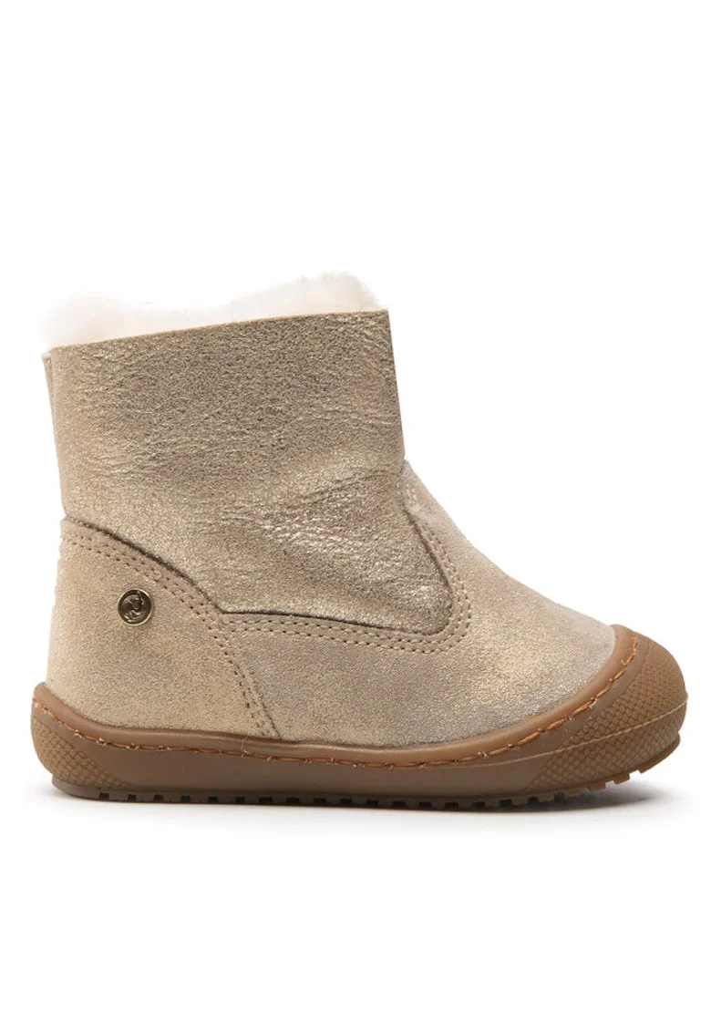 Pantofi sport copii  301386018, Piele intoarsa/Piele naturala, 22 EU, Auriu