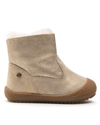 Pantofi sport copii  301386018, Piele intoarsa/Piele naturala, 22 EU, Auriu