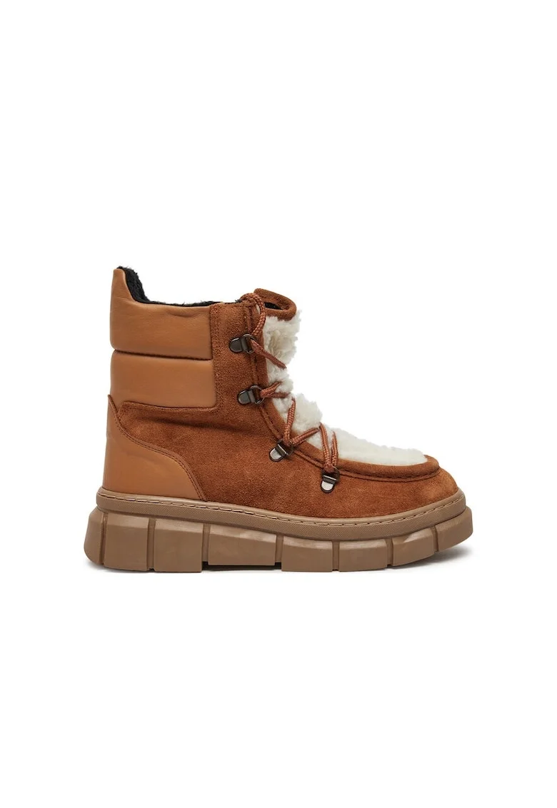 Pantofi sport dama,  73562, Piele naturala, Maro