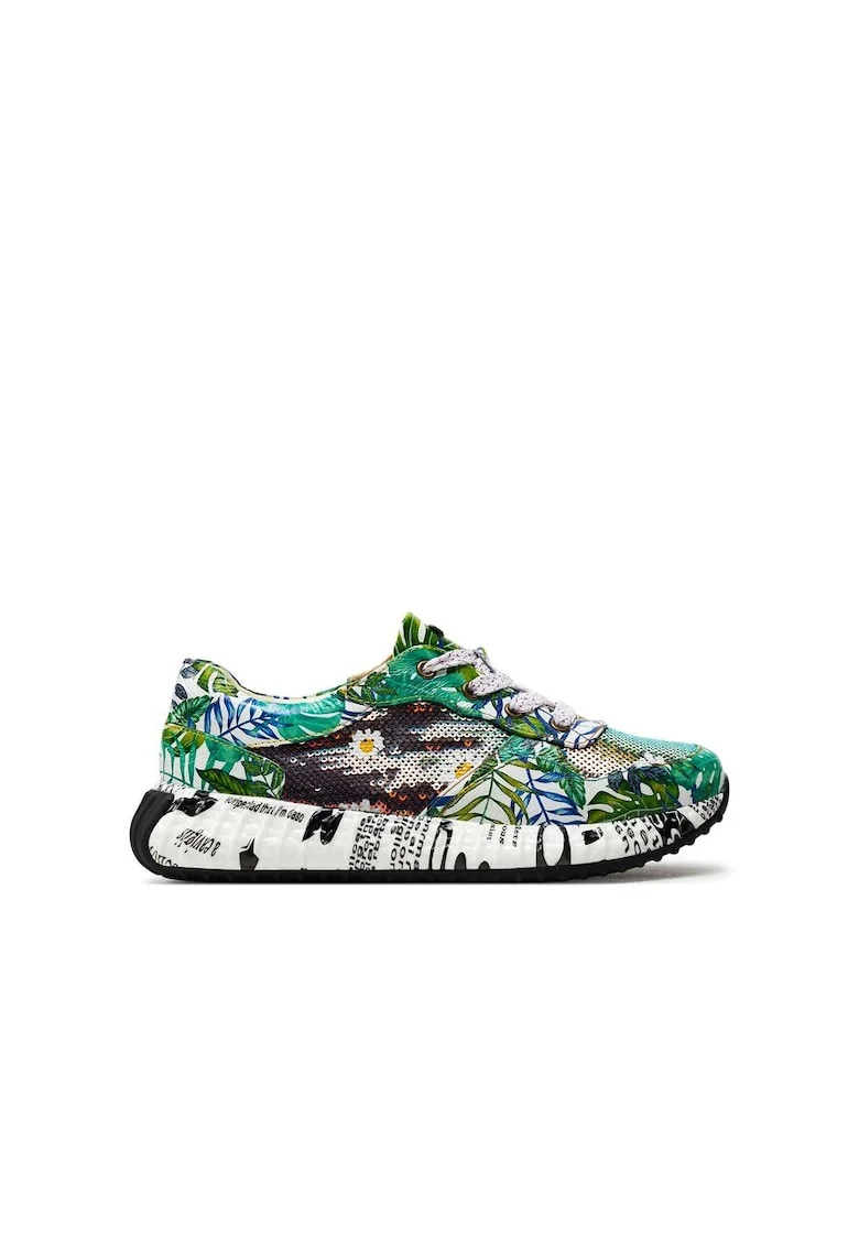 Pantofi sport dama,  303963, Piele naturala, Verde