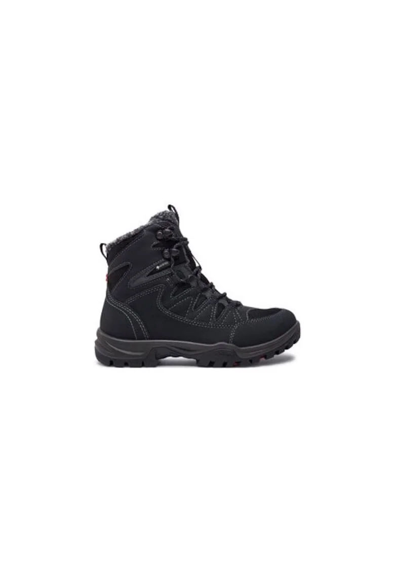 Bocanci trekking dama  198766153, Piele ecologica, Negru, Negru