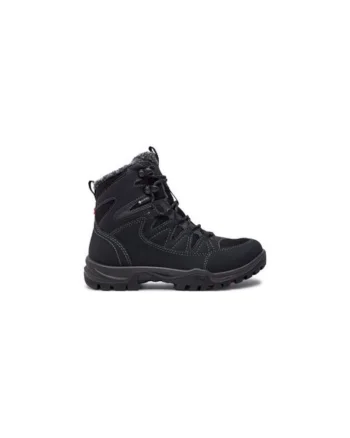 Bocanci trekking dama  198766153, Piele ecologica, Negru, Negru