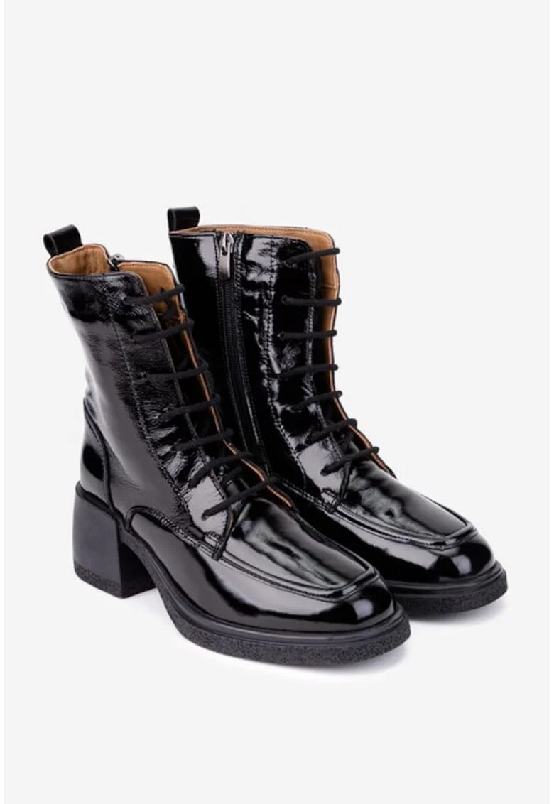 Botine dama din piele negre, Negru