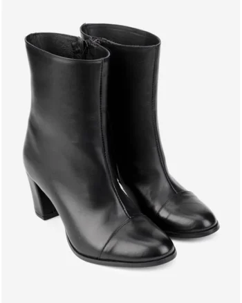 Botine dama din piele naturala negre, Negru