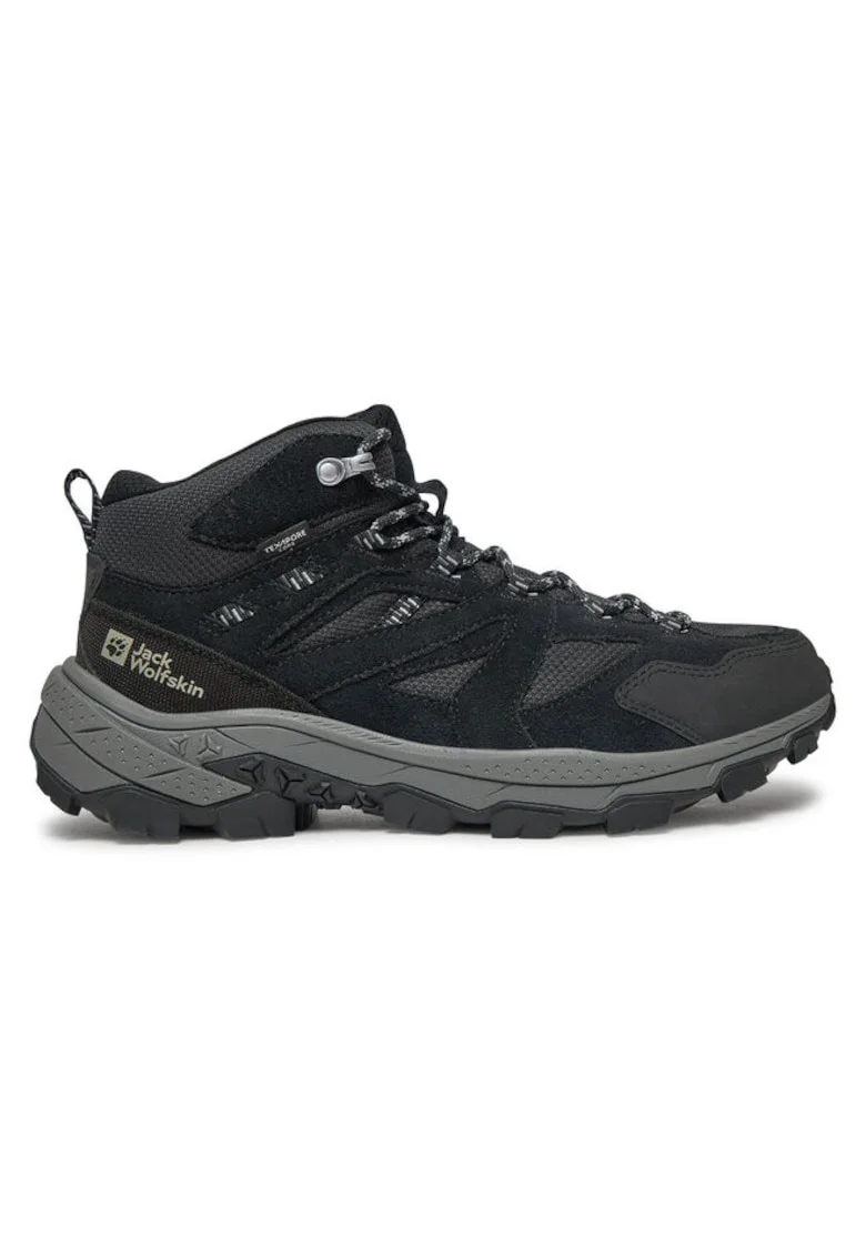 Bocanci trekking barbati  303952747, Piele ecologica, Gri, Gri