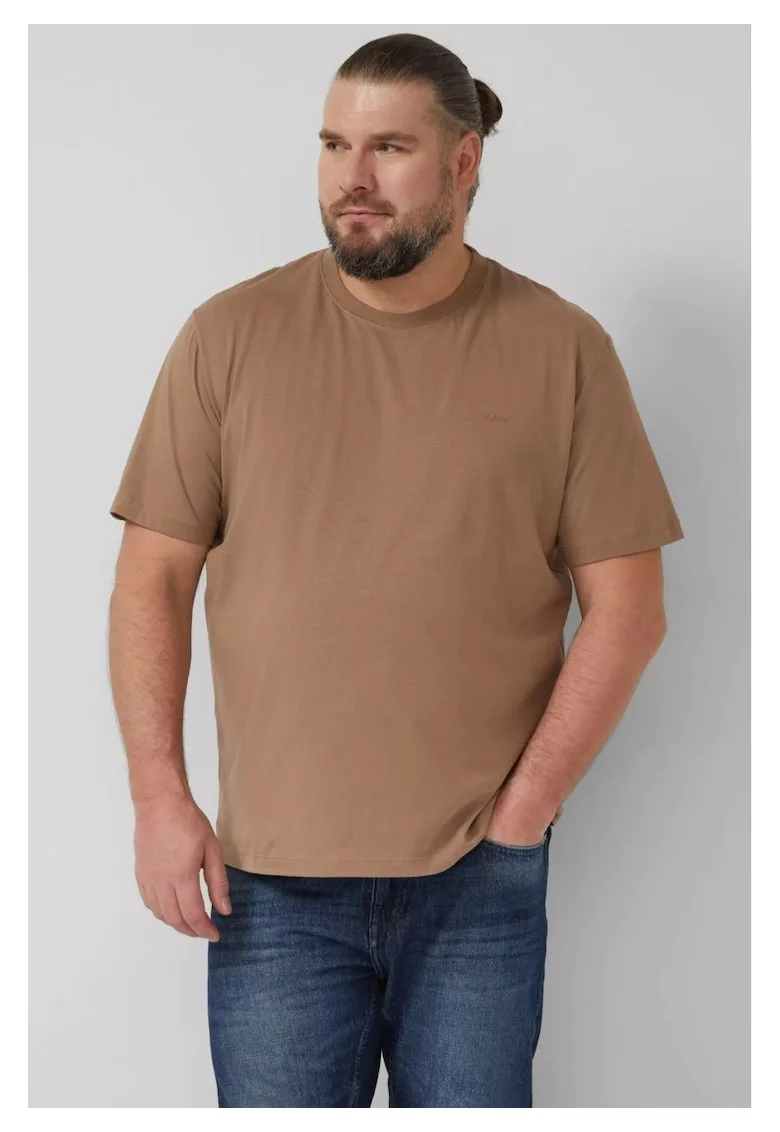 Tricou cu decolteu la baza gatului, Maro