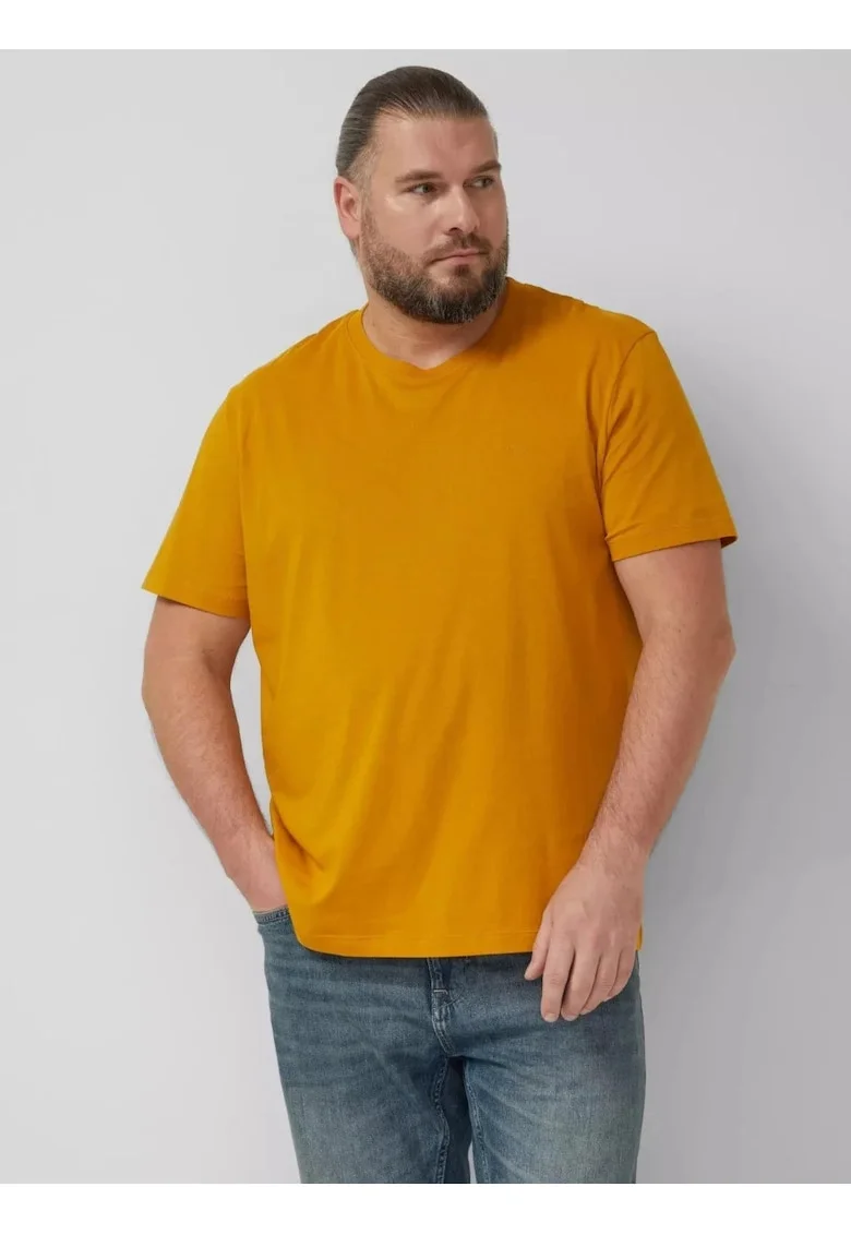 Tricou cu decolteu la baza gatului, Galben inchis