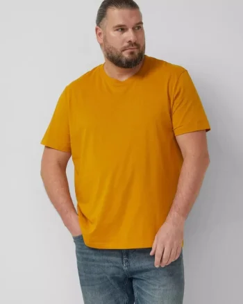 Tricou cu decolteu la baza gatului, Galben inchis