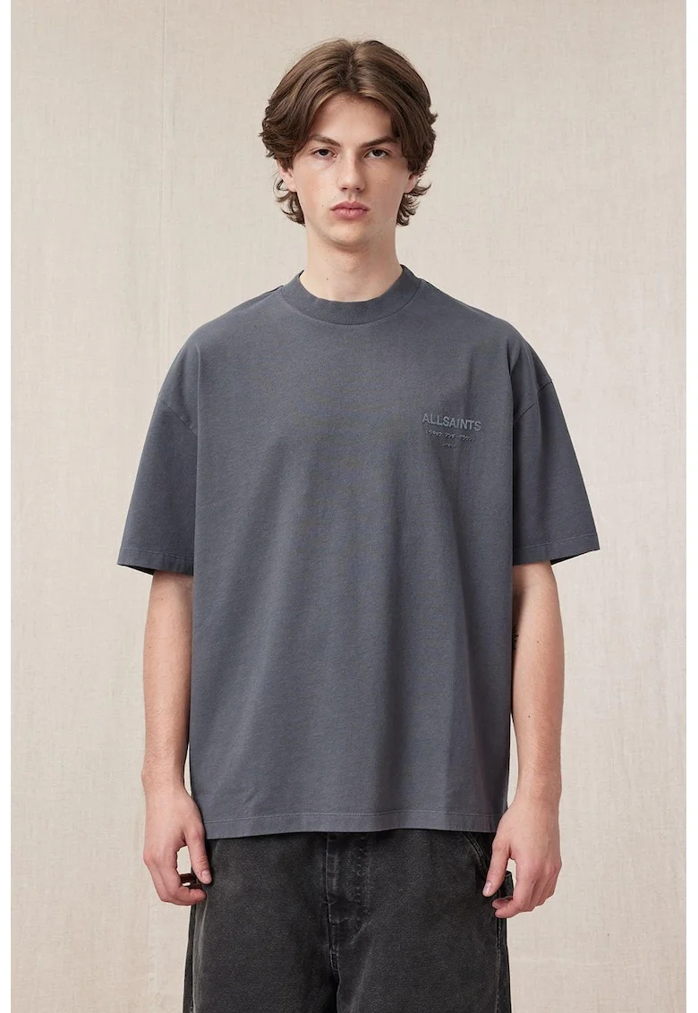 Tricou lejer de bumbac, Gri carbune