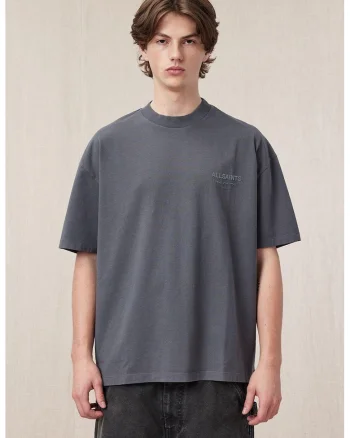 Tricou lejer de bumbac, Gri carbune