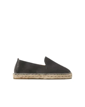 Mocasini dama  piele intoarsa, gri, espadrile plate