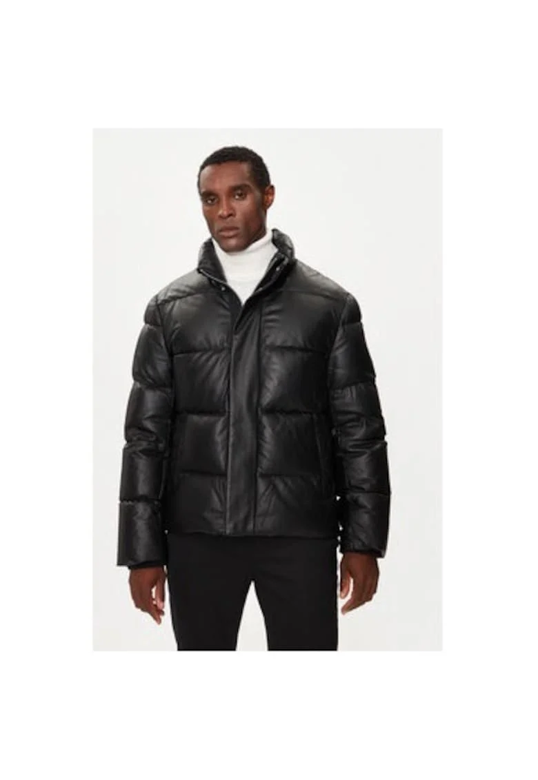 Geaca barbati,  304452987, Piele naturala, Negru, Negru