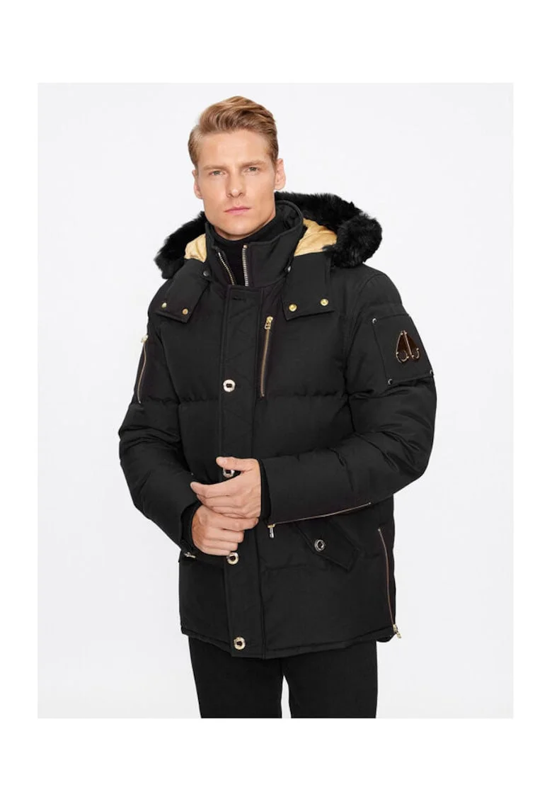 Geaca barbati,  303491499, Bumbac/Nylon, Negru, Negru