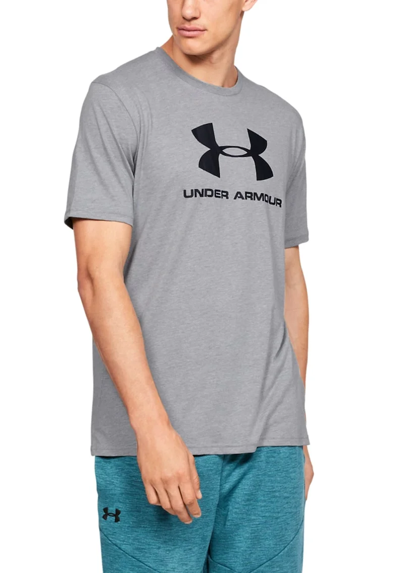 Tricou cu imprimeu logo pentru antrenament Sportstyle, Gri melange