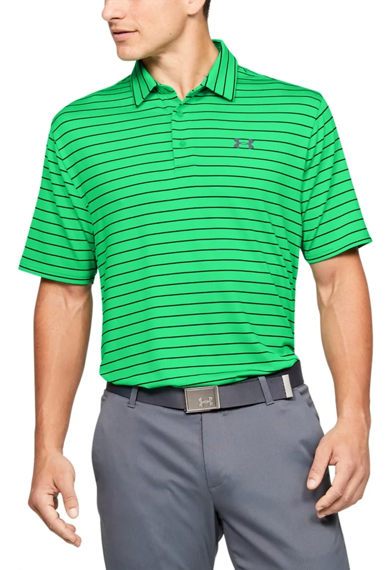 Tricou polo cu model pentru golf Playoff, Verde/Negru/Gri