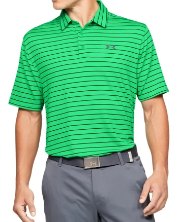 Tricou polo cu model pentru golf Playoff, Verde/Negru/Gri