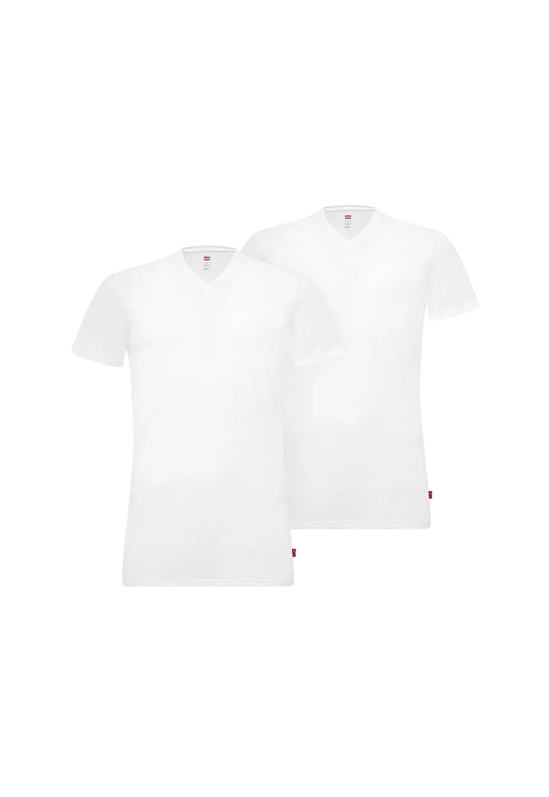 Set de tricouri slim fit pentru casa - 2 piese, Alb
