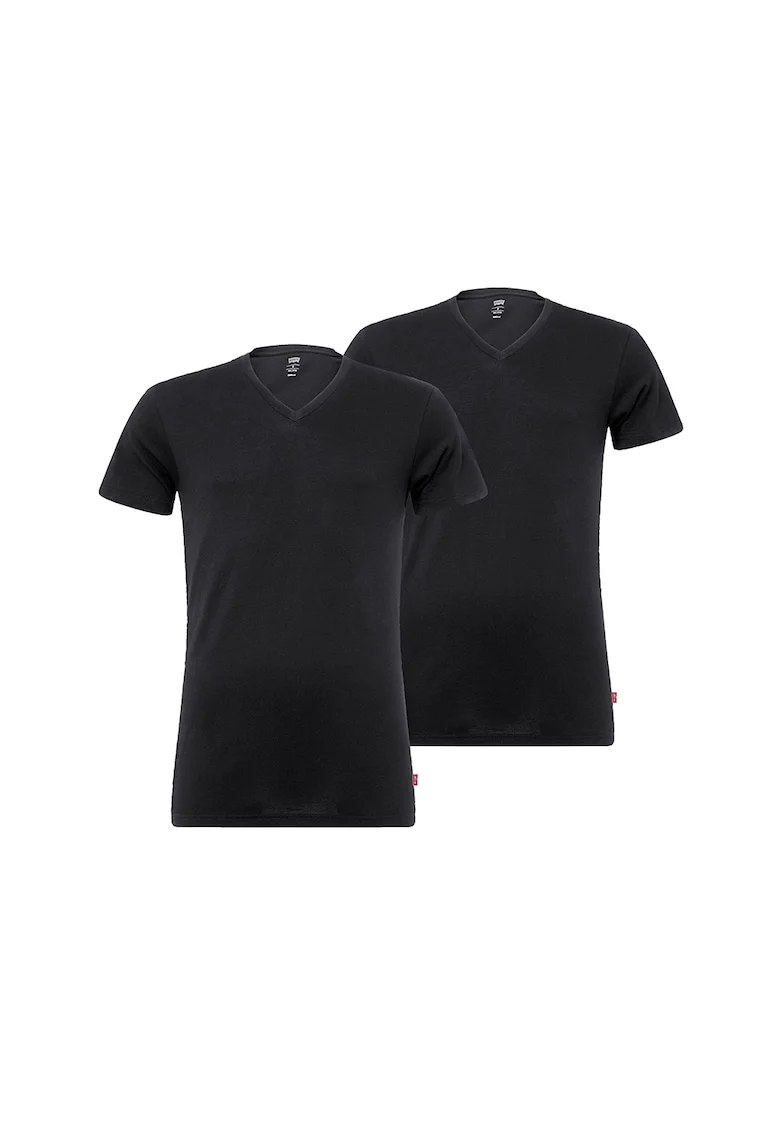 Set de tricouri slim fit pentru casa - 2 piese, Alb/Negru